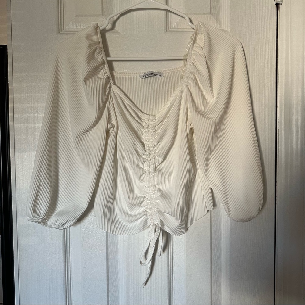 Ruched White Shirt